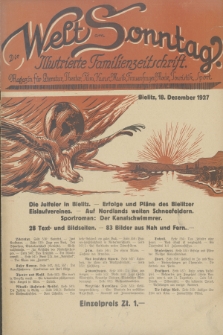 Die Welt am Sonntag : ilustrierte Familien-Zeitschrift : Magazin für Literatur, Theater, Film, Kunst, Musik, Frauenfragen, Mode, Touristik, Sport. 1927, [nr 16]