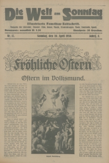 Die Welt am Sonntag : ilustrierte Familien-Zeitschrift : Magazin für Literatur, Theater, Film, Kunst, Musik, Frauenfragen, Mode, Touristik, Sport. 1930, nr 17