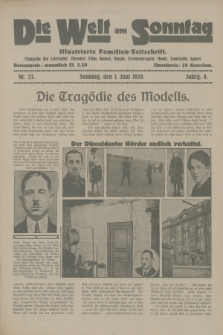 Die Welt am Sonntag : ilustrierte Familien-Zeitschrift : Magazin für Literatur, Theater, Film, Kunst, Musik, Frauenfragen, Mode, Touristik, Sport. 1930, nr 23