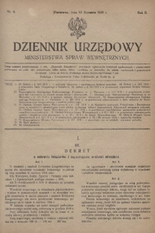 Dziennik Urzędowy Ministerstwa Spraw Wewnętrznych. 1919, nr 6