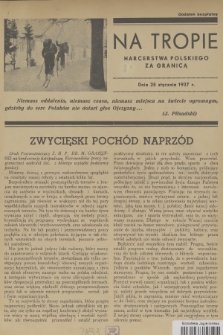 Na Tropie Harcerstwa Polskiego za Granicą : dodatek bezpłatny. 1937 (25 stycznia)