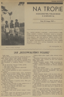 Na Tropie Harcerstwa Polskiego za Granicą : dodatek bezpłatny. 1937 (25 lutego)