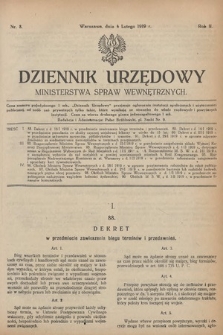 Dziennik Urzędowy Ministerstwa Spraw Wewnętrznych. 1919, nr 8