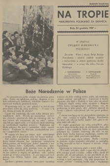 Na Tropie Harcerstwa Polskiego za Granicą : dodatek bezpłatny. 1937 (24 grudnia)
