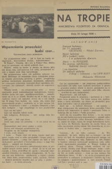 Na Tropie Harcerstwa Polskiego za Granicą : dodatek bezpłatny. 1938 (25 lutego)