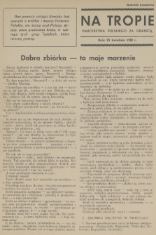 Na Tropie Harcerstwa Polskiego za Granicą : dodatek bezpłatny. 1938 (25 kwietnia)