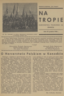 Na Tropie Harcerstwa Polskiego za Granicą : dodatek bezpłatny „Na Tropie”. 1938 (25 grudnia)