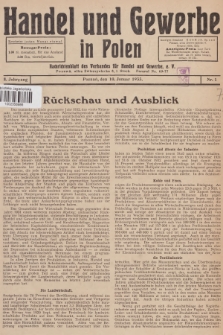 Handel und Gewerbe in Polen : Nachrichtenblatt des Verbandes für Handel und Gewerbe. Jg.8, 1933, nr 1