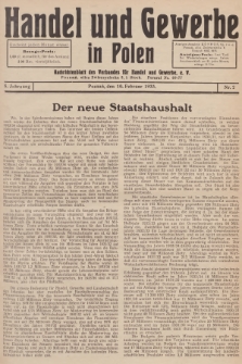 Handel und Gewerbe in Polen : Nachrichtenblatt des Verbandes für Handel und Gewerbe. Jg.8, 1933, nr 2