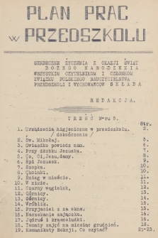 Plan Prac w Przedszkolu. R.3, 1935, nr 5 + wkładka