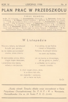 Plan Prac w Przedszkolu. R.4, 1936, nr 4