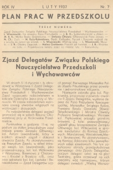 Plan Prac w Przedszkolu. R.4, 1937, nr 7