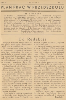 Plan Prac w Przedszkolu. R.4, 1937, nr 11