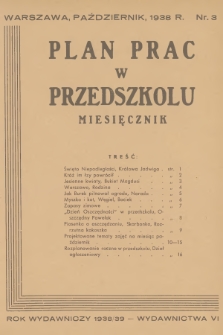 Plan Prac w Przedszkolu. R.6, 1938, nr 3