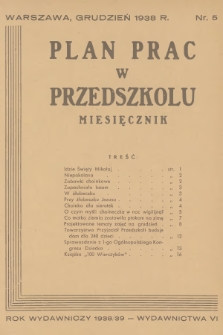 Plan Prac w Przedszkolu. R.6, 1938, nr 5