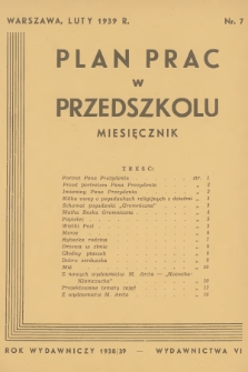 Plan Prac w Przedszkolu. R.6, 1939, nr 7