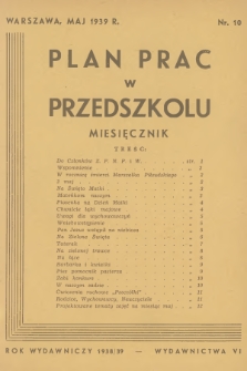 Plan Prac w Przedszkolu. R.6, 1939, nr 10