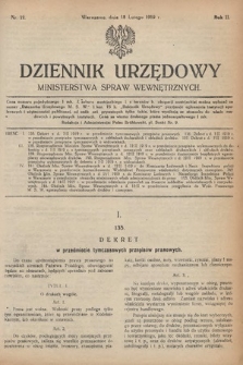 Dziennik Urzędowy Ministerstwa Spraw Wewnętrznych. 1919, nr 12