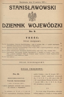 Stanisławowski Dziennik Wojewódzki. 1933, nr 5