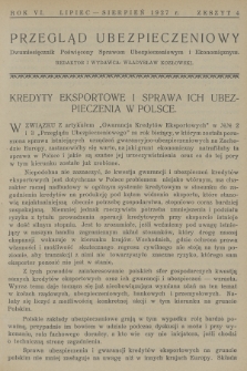 Przegląd Ubezpieczeniowy : dwumiesięcznik poświęcony sprawom ubezpieczeniowym i ekonomicznym. R.6, 1927, nr 4