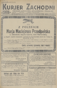 Kurjer Zachodni Iskra : dziennik polityczny, gospodarczy i literacki. R.20, 1929, nr 37