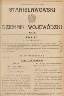 Stanisławowski Dziennik Wojewódzki. 1933, nr 7