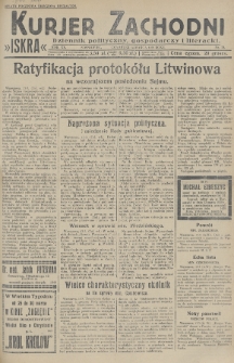 Kurjer Zachodni Iskra : dziennik polityczny, gospodarczy i literacki. R.20, 1929, nr 72