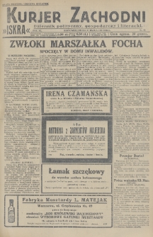 Kurjer Zachodni Iskra : dziennik polityczny, gospodarczy i literacki. R.20, 1929, nr 85