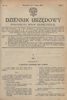 Dziennik Urzędowy Ministerstwa Spraw Wewnętrznych. 1919, nr 16