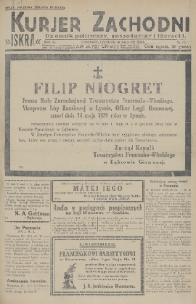 Kurjer Zachodni Iskra : dziennik polityczny, gospodarczy i literacki. R.20, 1929, nr 132