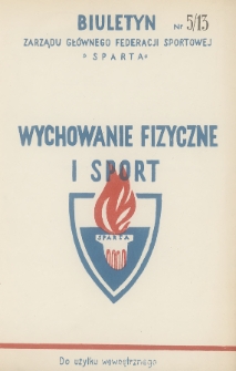 Biuletyn Informacyjny Federacji Sportowej „Sparta”. 1961, nr 5