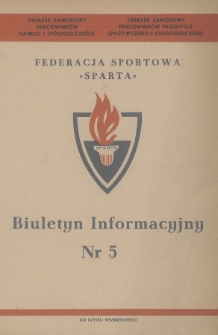 Biuletyn Informacyjny Federacji Sportowej „Sparta”. 1963, nr 5