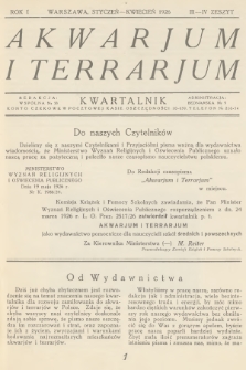 Akwarjum i Terrarjum. R.1, 1926, Zeszyt 3-4