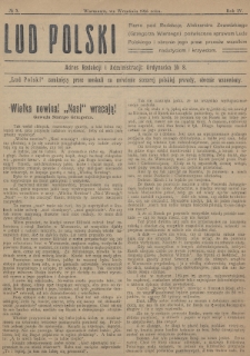 Lud Polski : pismo pod redakcją Aleksandra Zawadzkiego (Grzegorza Wiernego) poświęcone sprawom Ludu Polskiego i obronie jego praw przeciw wszelkim nadużyciom i krzywdom. 1916, nr 3