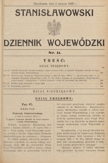 Stanisławowski Dziennik Wojewódzki. 1933, nr 11