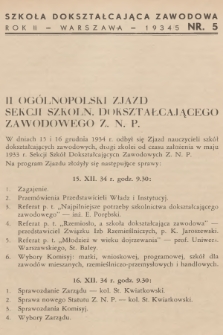 Szkoła Dokształcająca Zawodowa. R.2, 1934/1935, nr 5