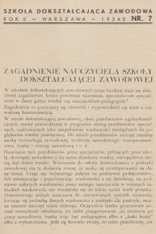 Szkoła Dokształcająca Zawodowa. R.2, 1934/1935, nr 7
