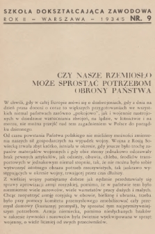 Szkoła Dokształcająca Zawodowa. R.2, 1934/1935, nr 9
