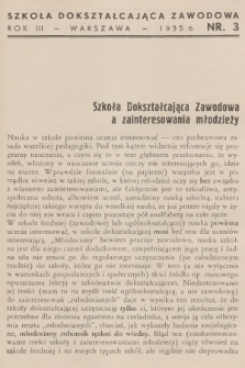 Szkoła Dokształcająca Zawodowa. R.3, 1935/1936, nr 3