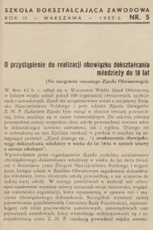 Szkoła Dokształcająca Zawodowa. R.3, 1935/1936, nr 5