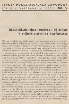 Szkoła Dokształcająca Zawodowa. R.3, 1935/1936, nr 9