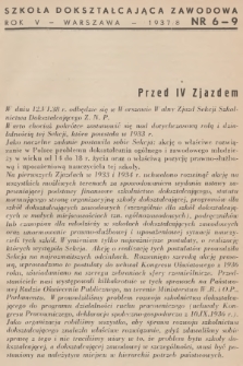 Szkoła Dokształcająca Zawodowa. R.5, 1937/1938, nr 6-9