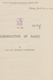 On the liquefaction of gases