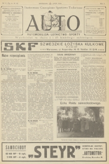 Auto : ilustrowane czasopismo sportowo-techniczne : automobilizm - lotnictwo - sporty. R.2, 1923, № 14