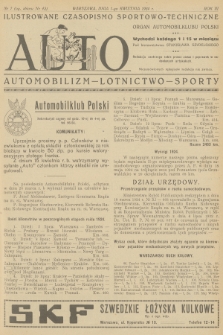 Auto : ilustrowane czasopismo sportowo-techniczne : organ Automobilklubu Polski : automobilizm - lotnictwo - sporty. R.3, 1924, № 7