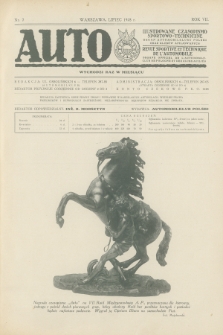 Auto : ilustrowane czasopismo sportowo-techniczne : organ Automobilklubu Polski oraz klubów afiljowanych = revue sportive et technique de l' automobile : organe officiel de l'Automobile-Club de Pologne et des clubs afiliés;. R.7, 1928, № 7