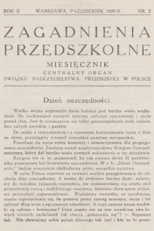 Zagadnienia Przedszkolne : centralny organ Związku Nauczycielstwa Przedszkoli w Polsce. R.2, 1929, nr 2
