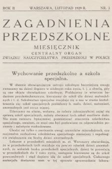 Zagadnienia Przedszkolne : centralny organ Związku Nauczycielstwa Przedszkoli w Polsce. R.2, 1929, nr 3