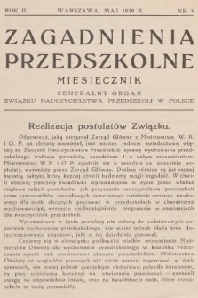 Zagadnienia Przedszkolne : centralny organ Związku Nauczycielstwa Przedszkoli w Polsce. R.2, 1930, nr 9