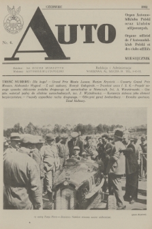 Auto : organ Automobilklubu Polski oraz klubów afiljowanych = organe officiel de l'Automobilklub Polski et des clubs affiliés. [R.11], 1932, nr 6